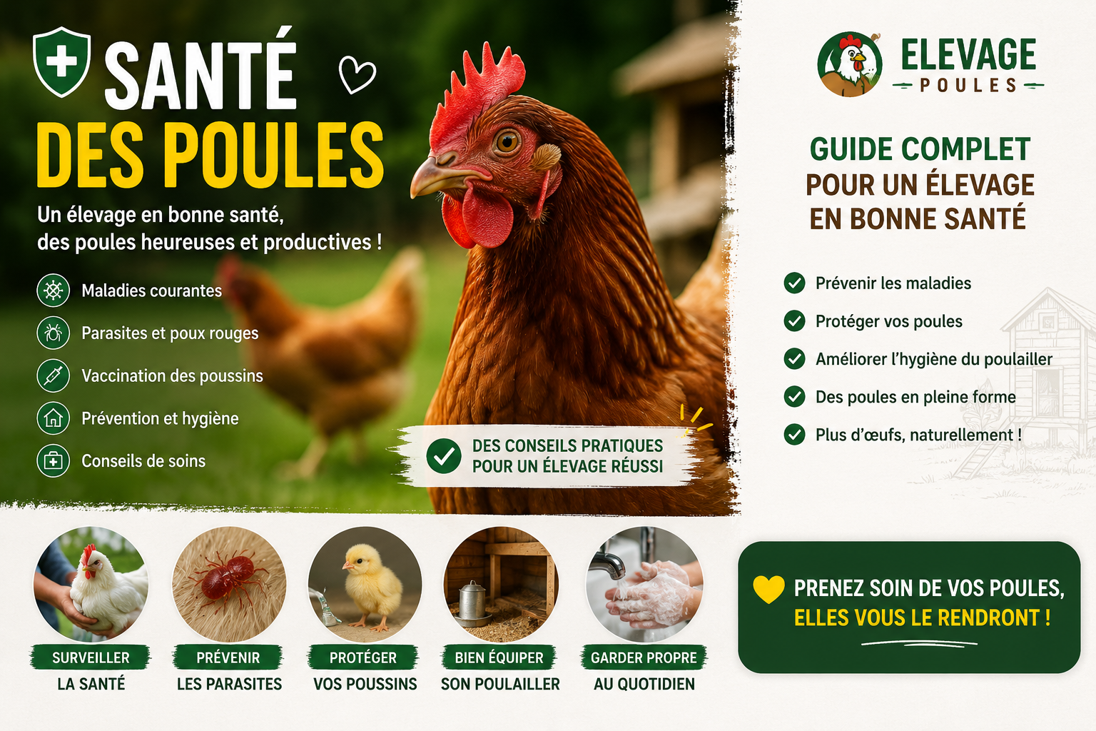 Comment reconnaître une poule malade ?